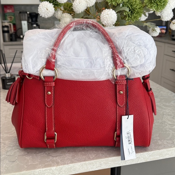 Dooney & Bourke RED  Pebble Grain Satchel - Picture 5 of 12